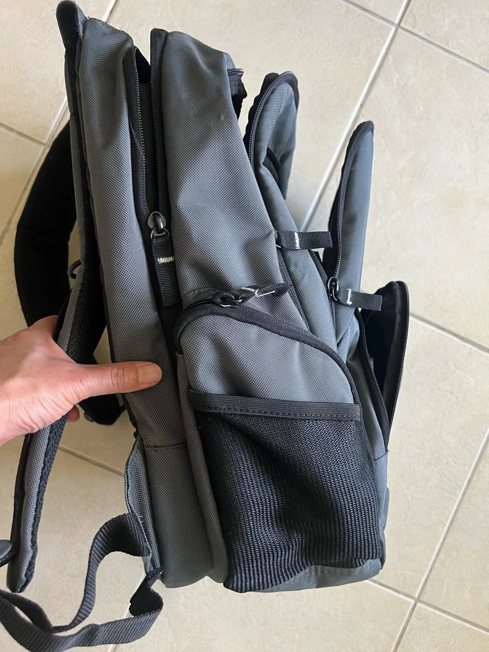 Targus Gray and Black Large Travel Backpack 5 layers